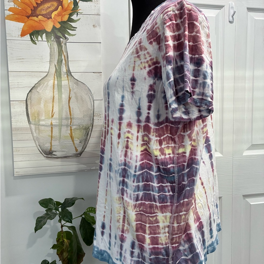 Mystree Multicolor Tie-Dye Short Sleeve Tee - Picture 2 of 5